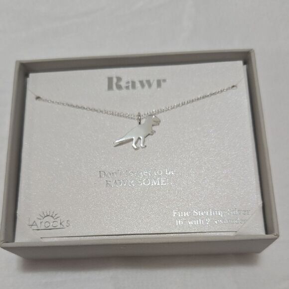Sterling Silver Dinosaur Pendant Necklace - Picture 3 of 7